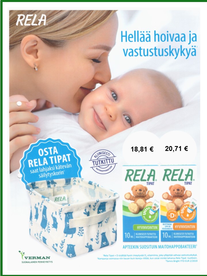Relatippojen ostajalle lahjaksi kätevä säilytyskori.